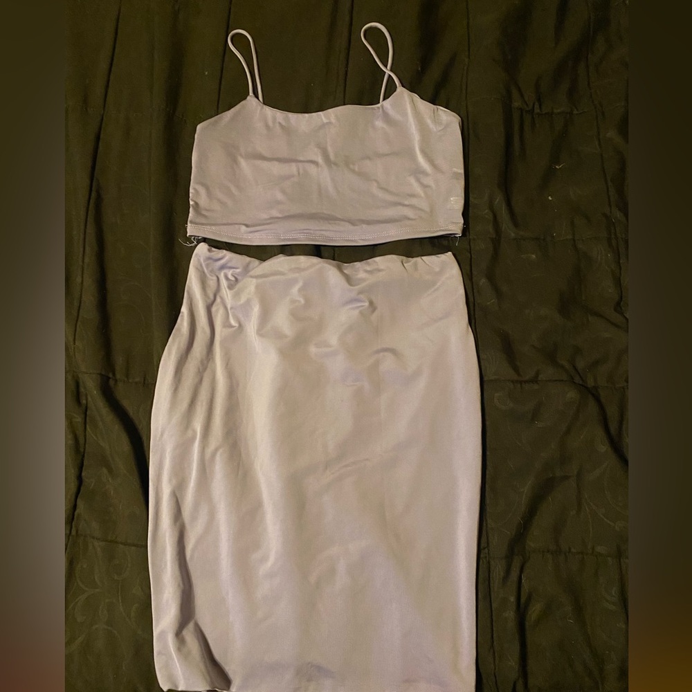 two piece skirt & crop cami top